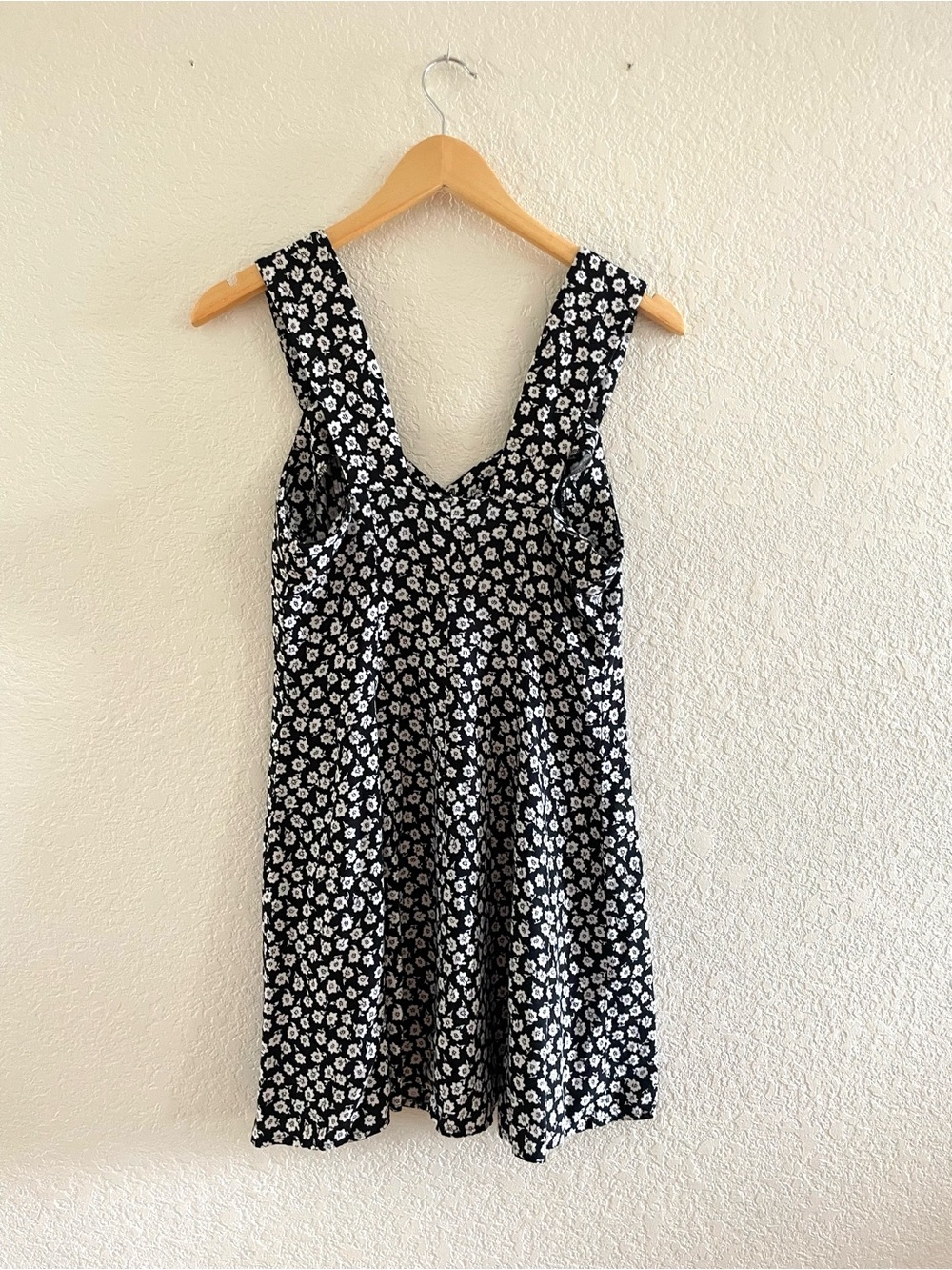 90s Vtg Victoria’s Secret Moda Int’l Retro Black Ditsy Floral Mini Dress Pin Up - Picture 7 of 12